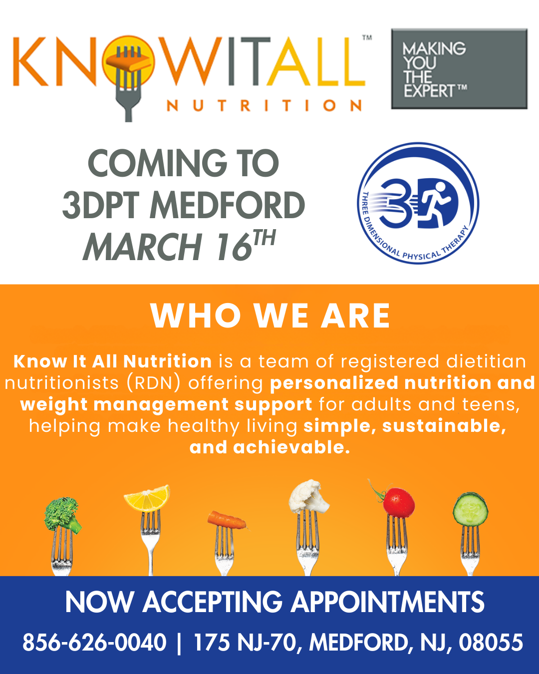 Know It All Nutrition joins 3DPT Medford