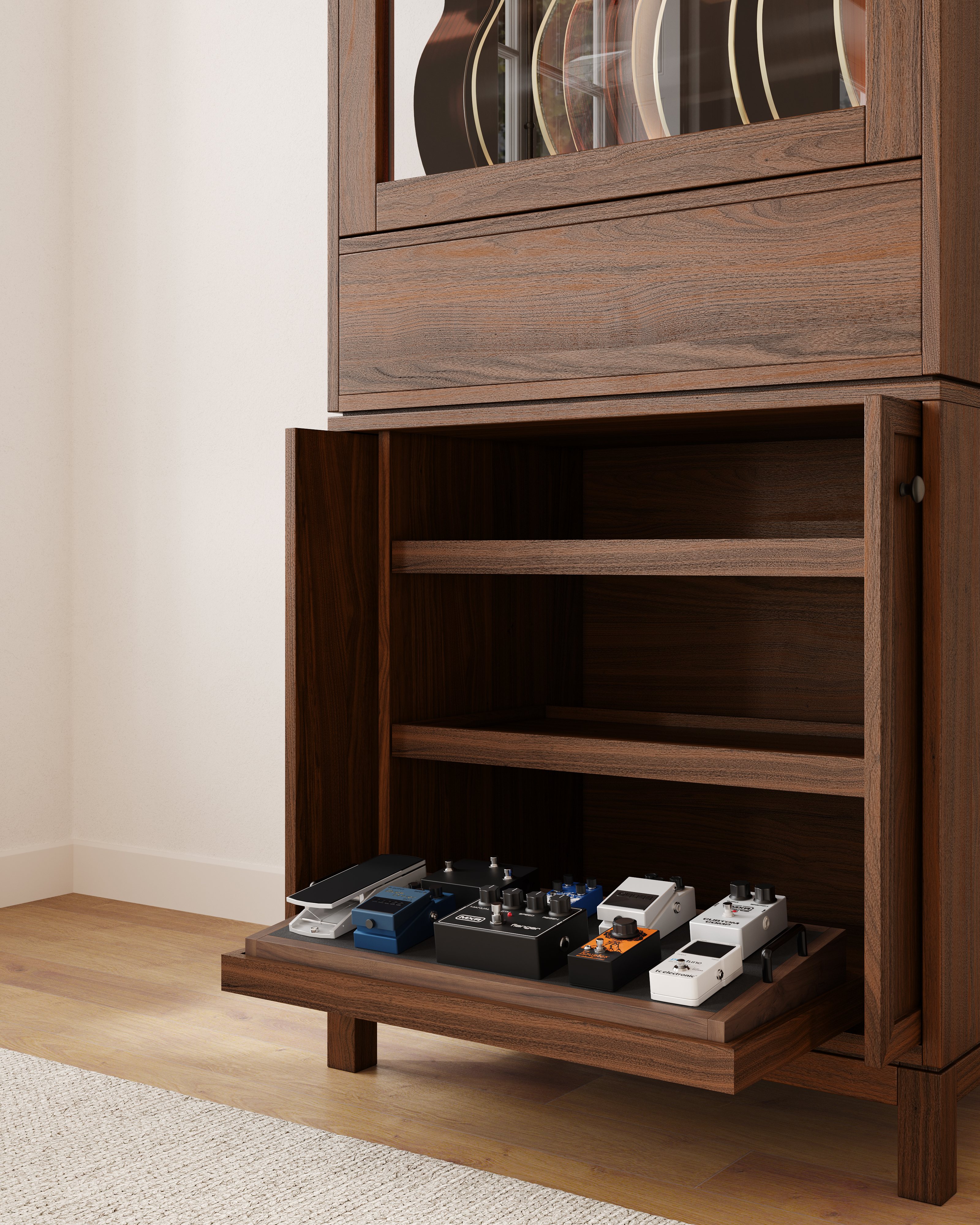 Guitar pedal display shelf sales