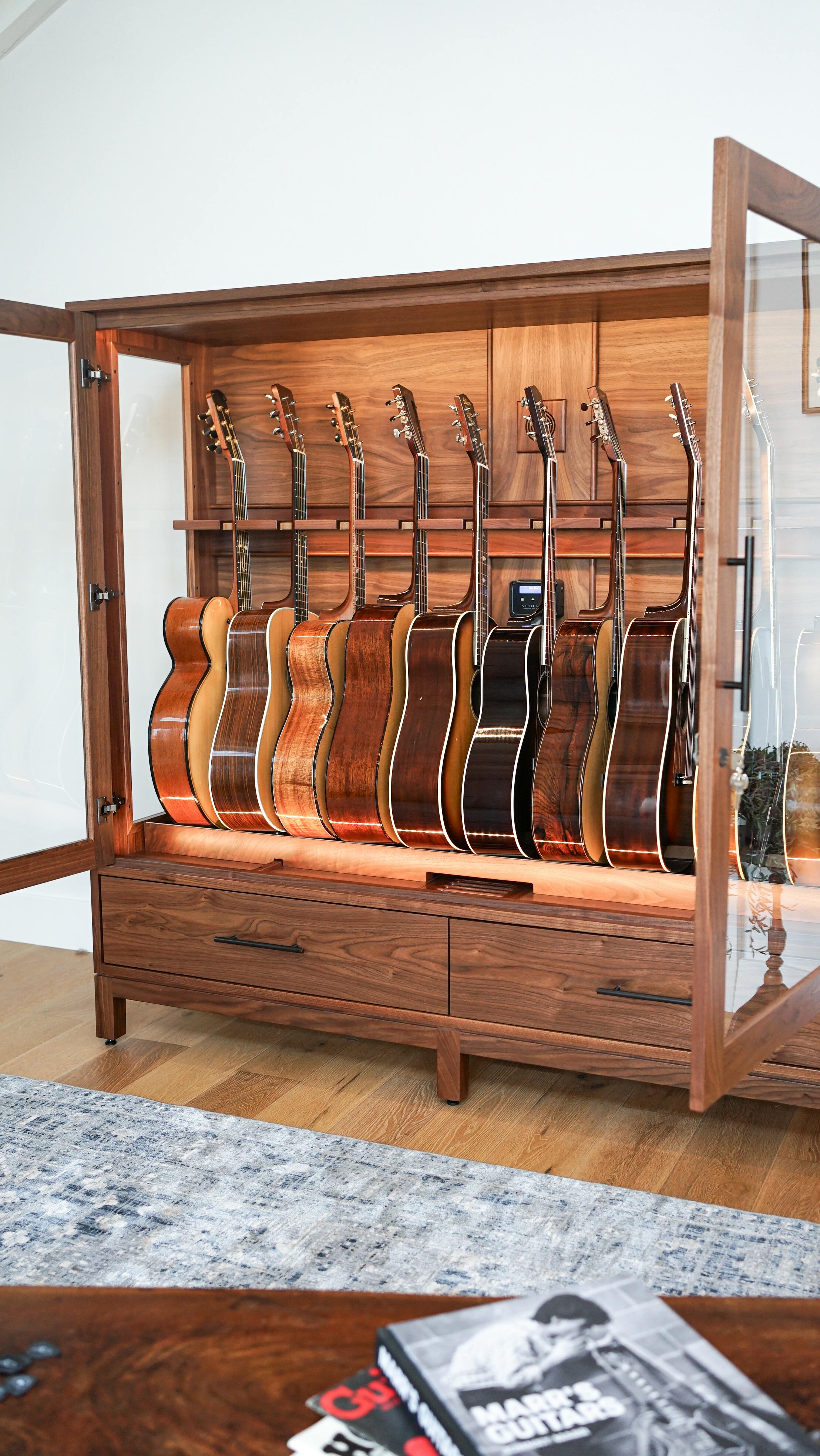 Guitar Storage Cabinet Humidor Display Case Large Guitar Habitat