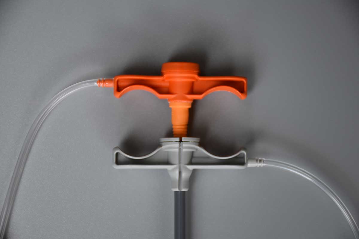 Close up of device controls