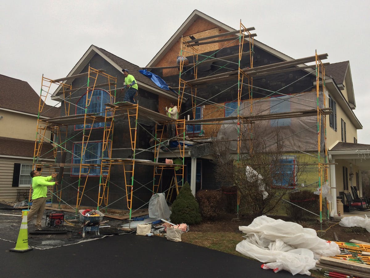 stucco remediation for a large house in harleysville chester, pa