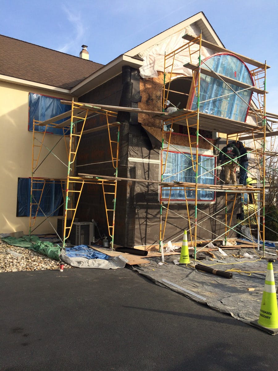 stucco remediation in for suburban house in harleysville, pa