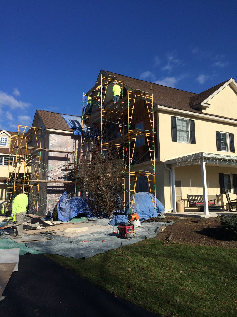 stucco remediation in for suburban house in harleysville, pa