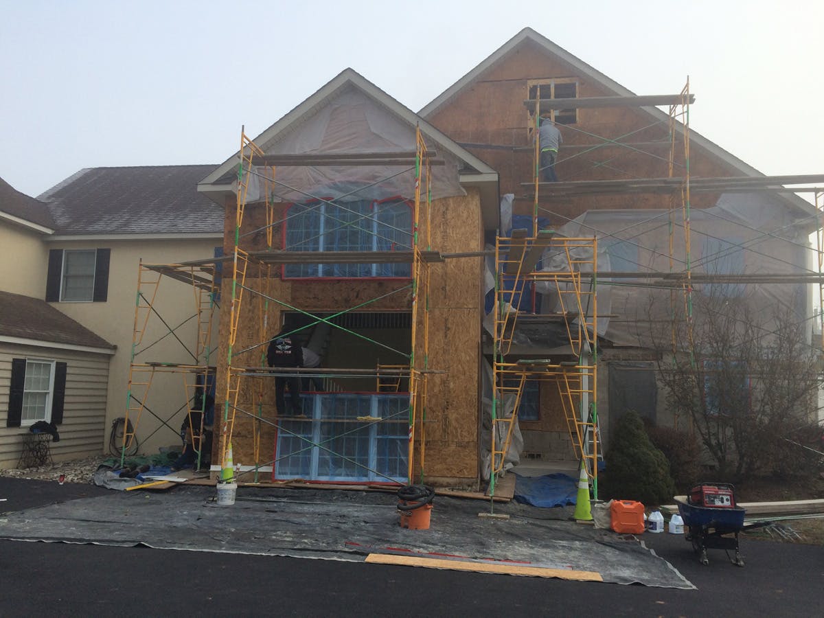 stucco remediation in for suburban house in harleysville, pa