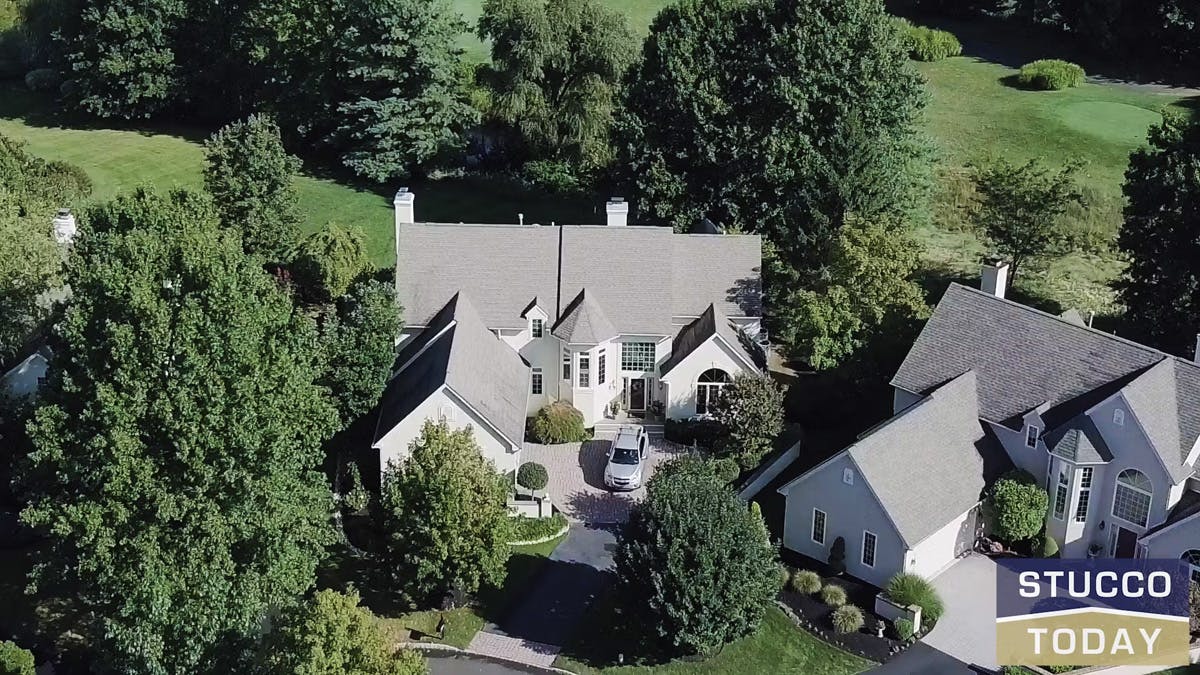 stucco remediation for large, two story suburban house in ambler, pa